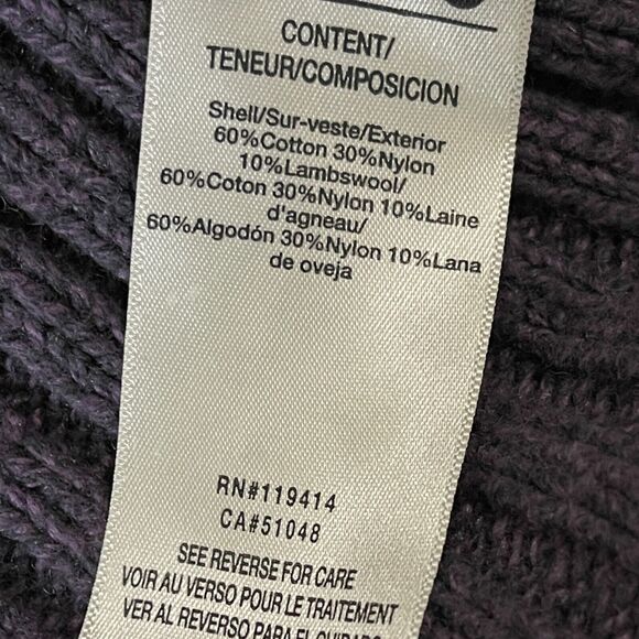 Merrell Cardigan Womens Size Medium M Purple Fleece Sweater Button Jacket Collar - Picture 3 of 10